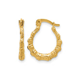 14K Gold Filled Bamboo Design Hoop Earrings,20mm